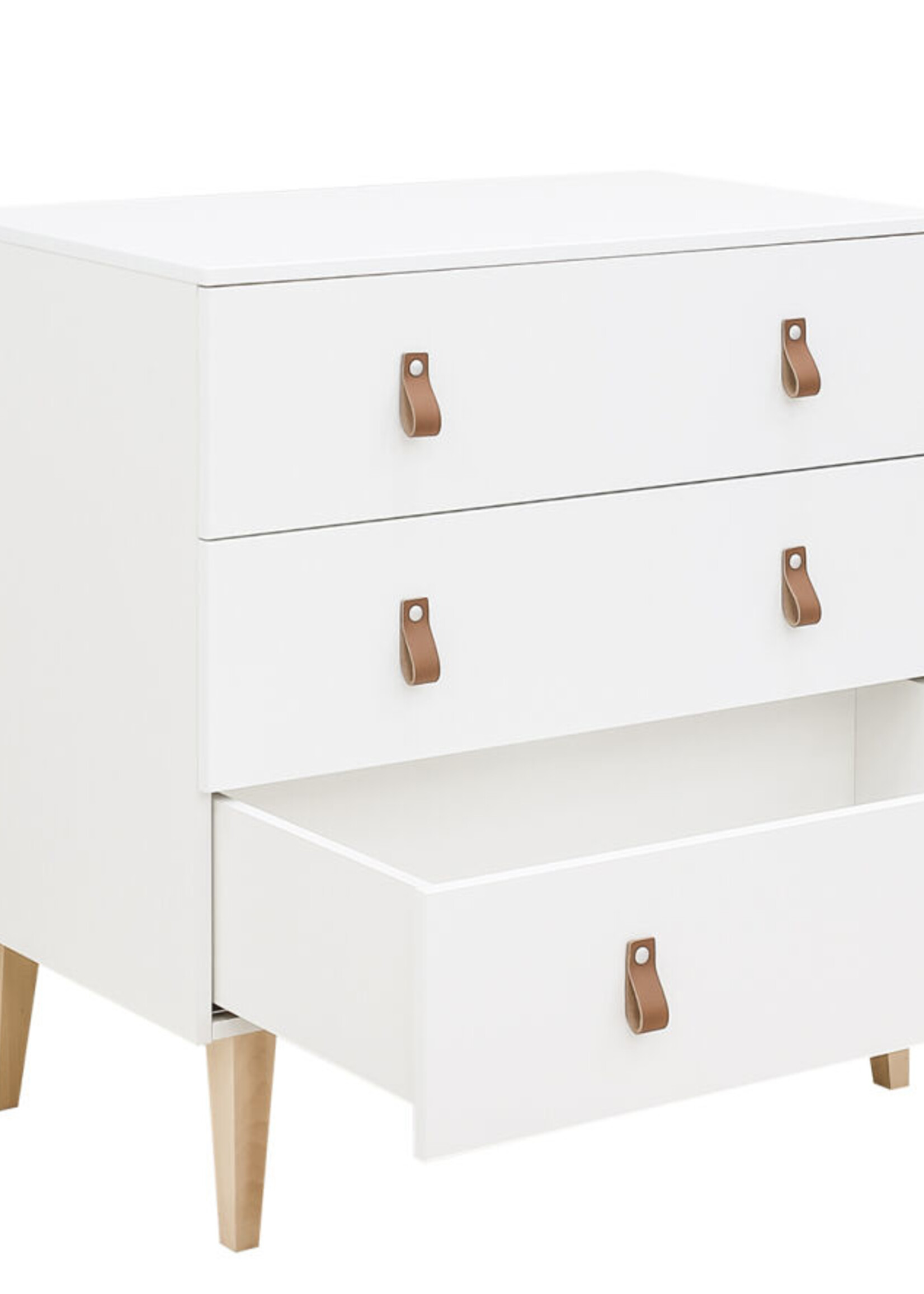 BOPITA Bed 70x140cm + Chest of drawers Indy white / natural