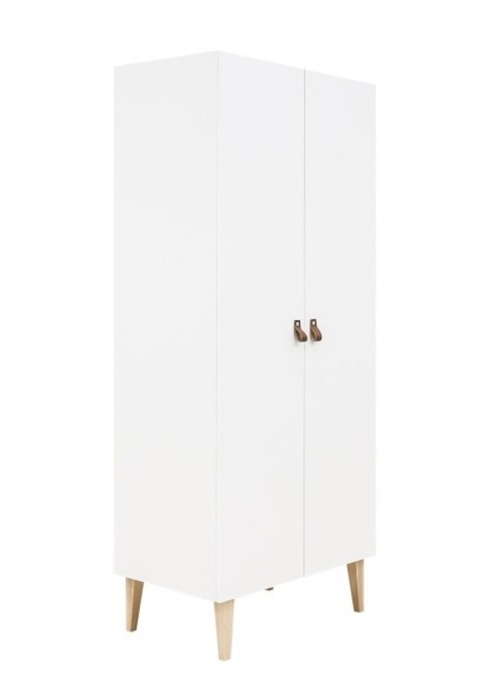 BOPITA Lit 70x140cm + Commode + Armoire Indy blanc / naturel