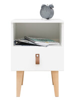 BOPITA Bedside table Indy white / natural