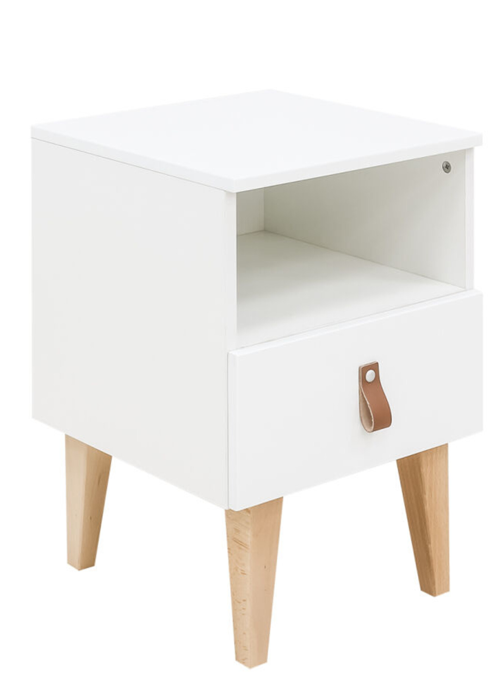 BOPITA Bedside table Indy white / natural