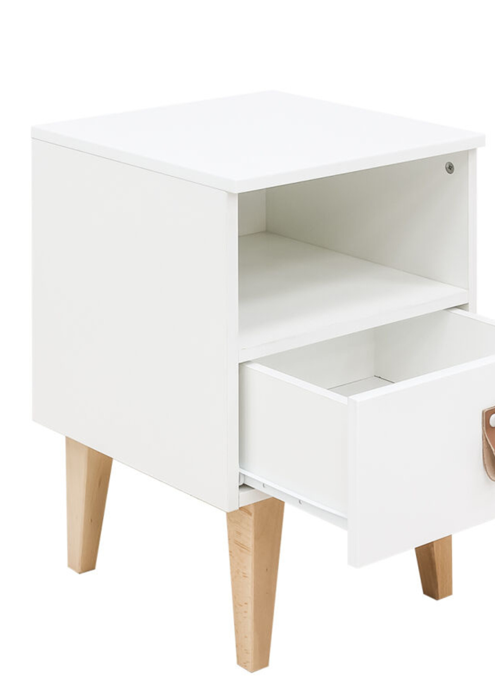 BOPITA Table de chevet Indy blanc / naturel