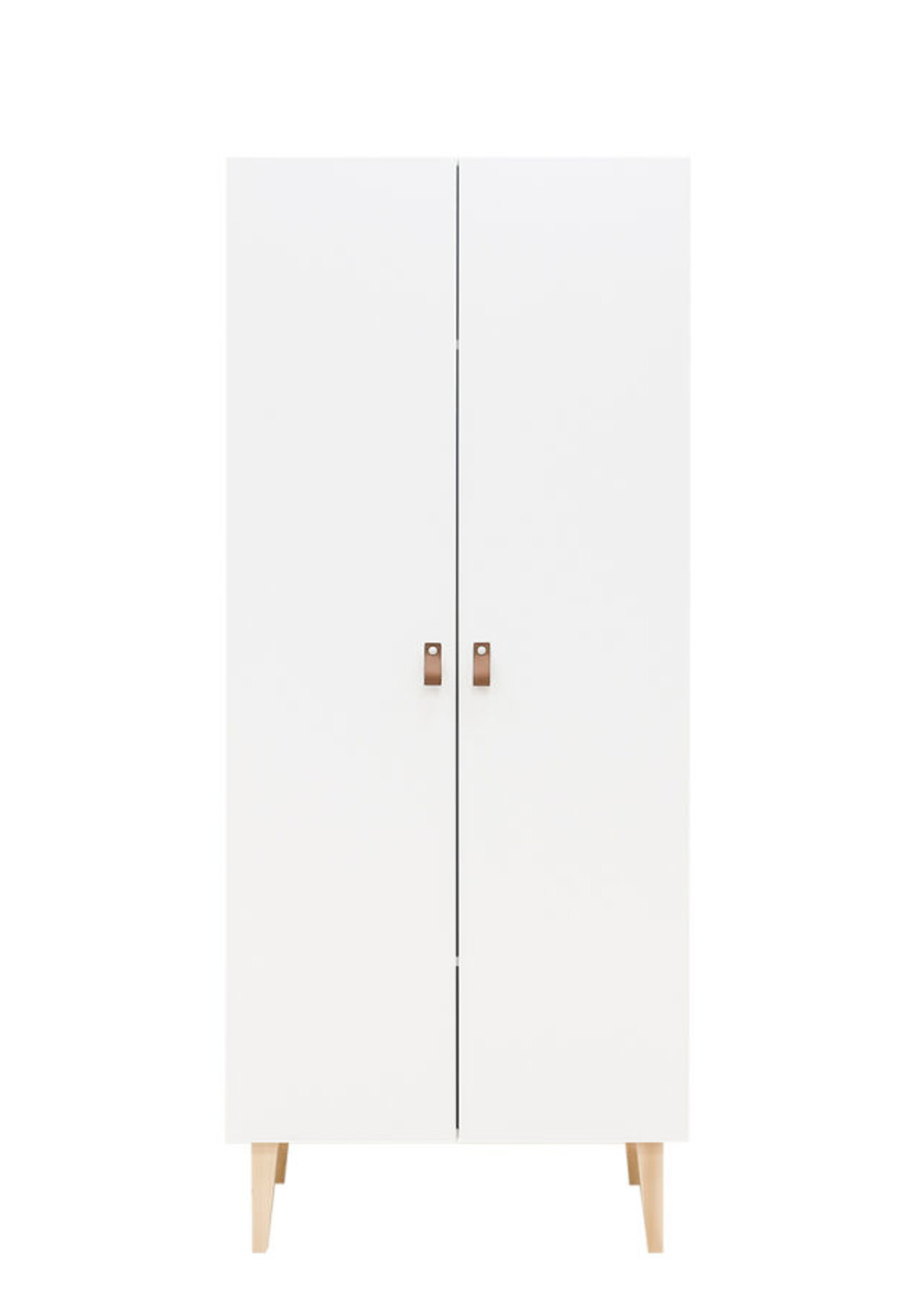 BOPITA Armoire 2 portes Indy blanc / naturel