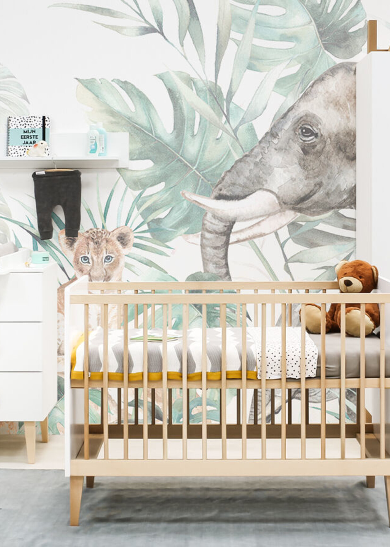 BOPITA Armoire 2 portes Indy blanc / naturel