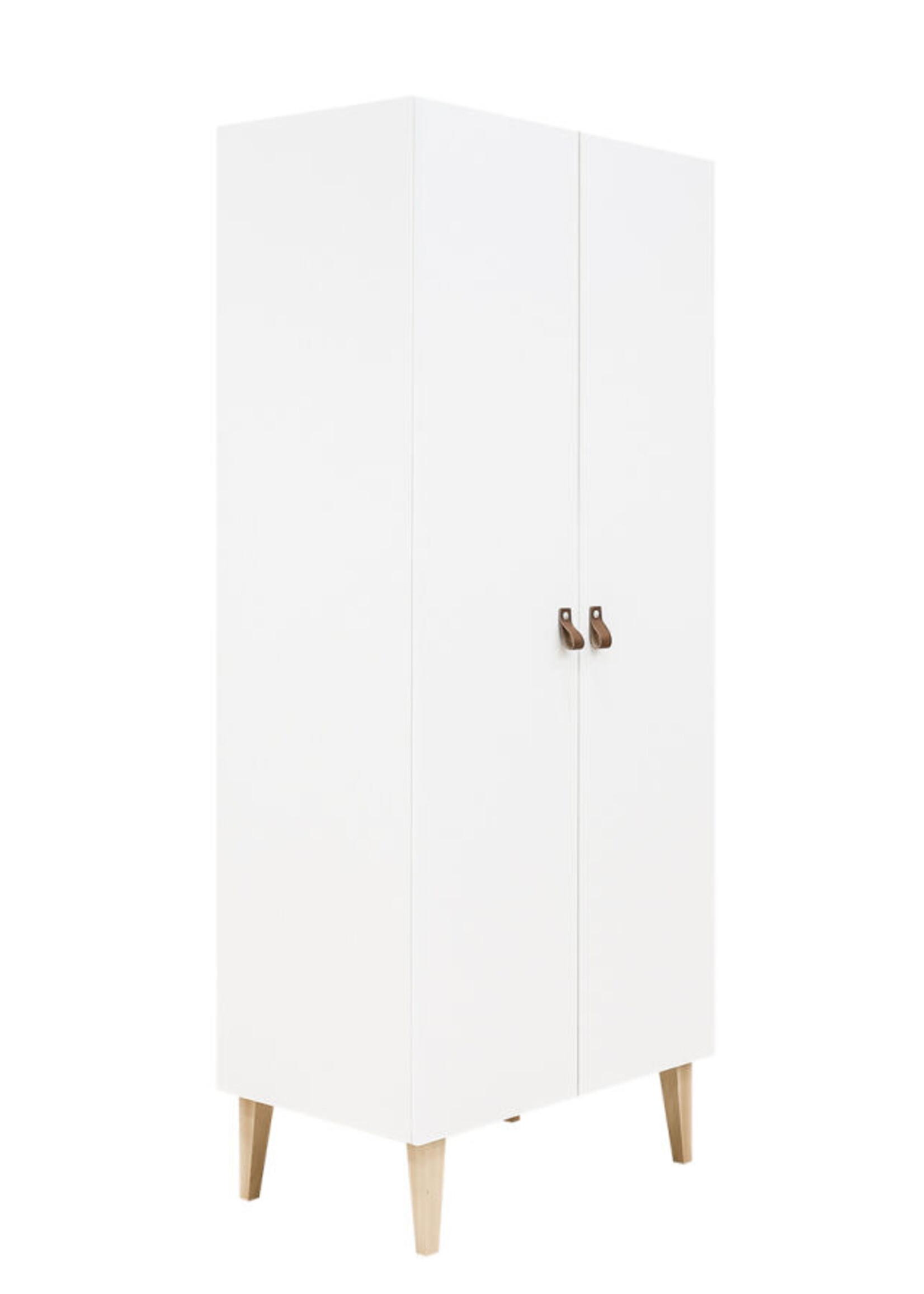 BOPITA Armoire 2 portes Indy blanc / naturel