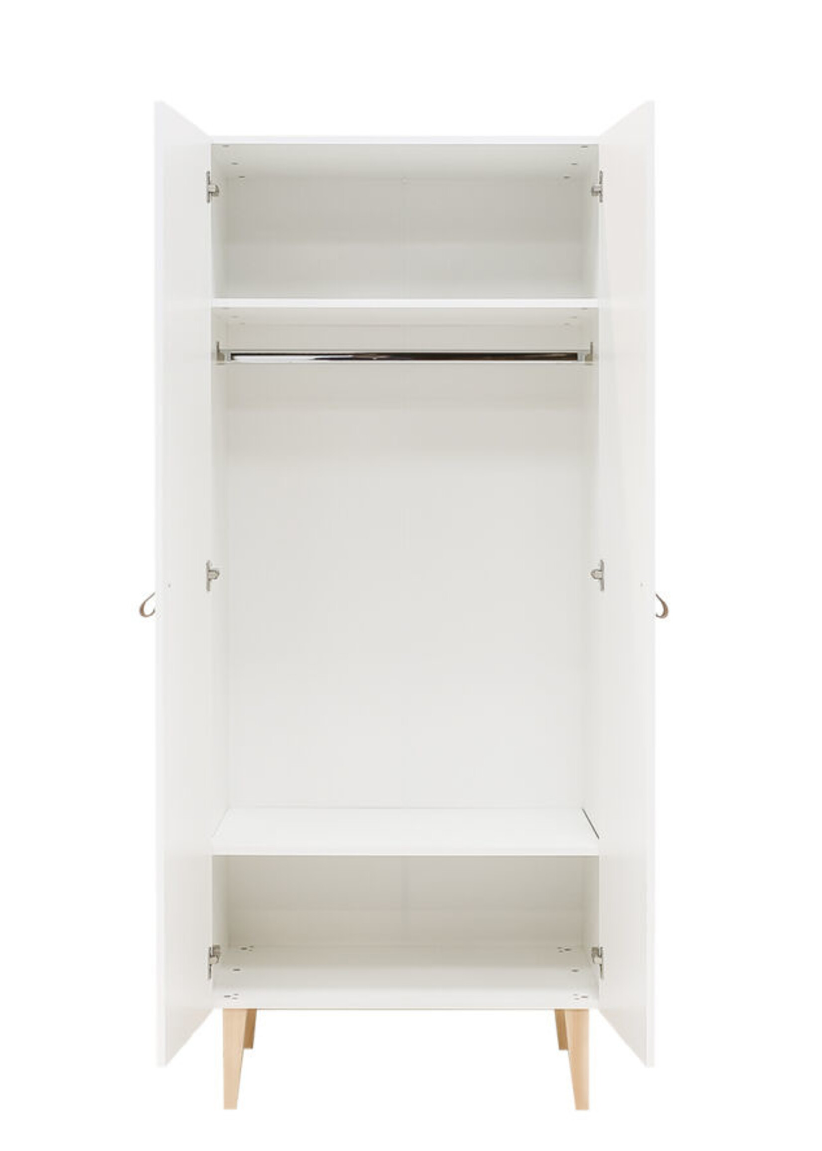 BOPITA Armoire 2 portes Indy blanc / naturel