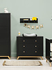 BOPITA Bed 60x120 + Chest of drawers + Closet Nora black / natural