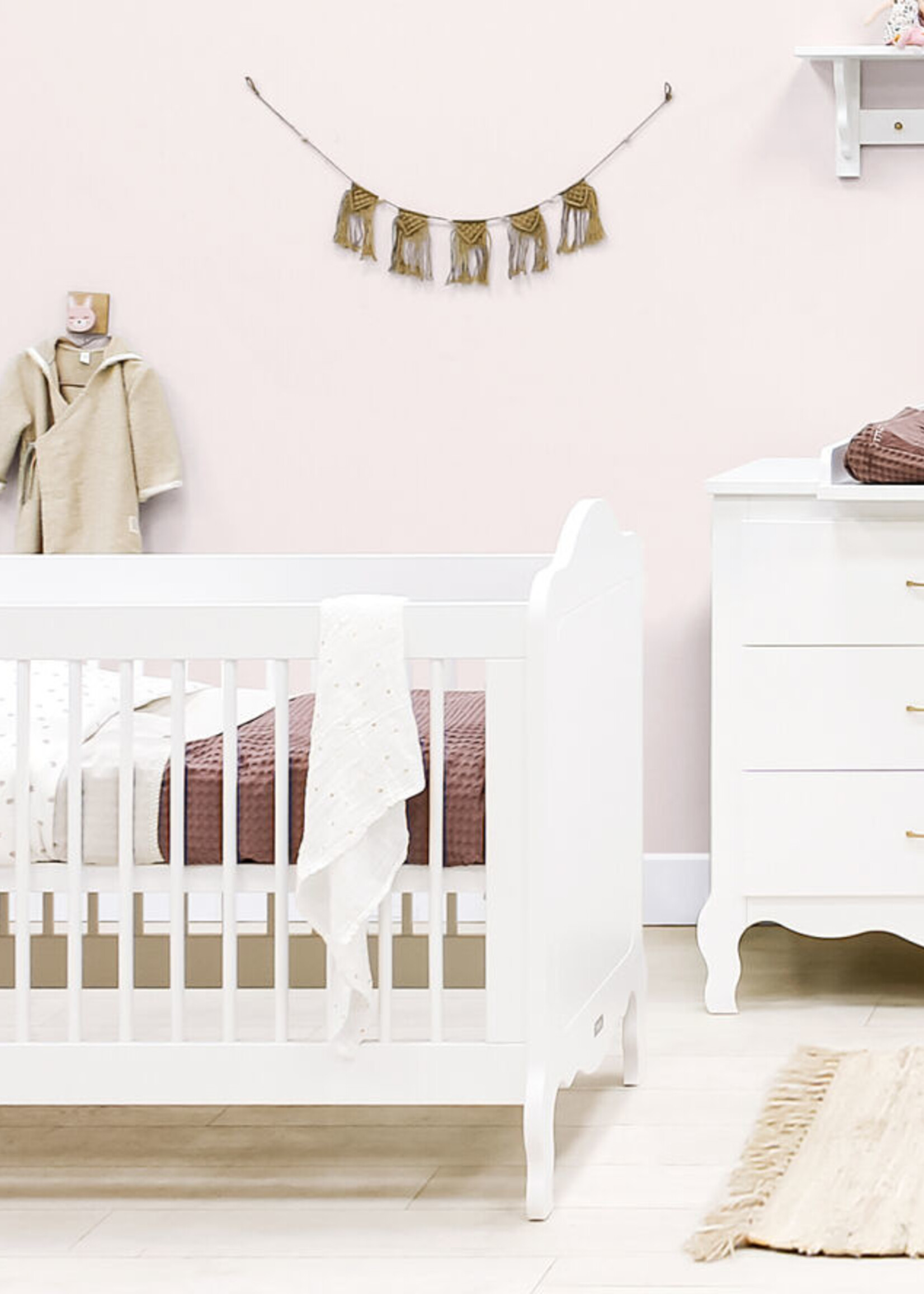 BOPITA Bed 60x120cm + Chest of drawers Elena white