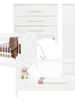 BOPITA Bed 70x140cm + Chest of drawers + Closet Elena white