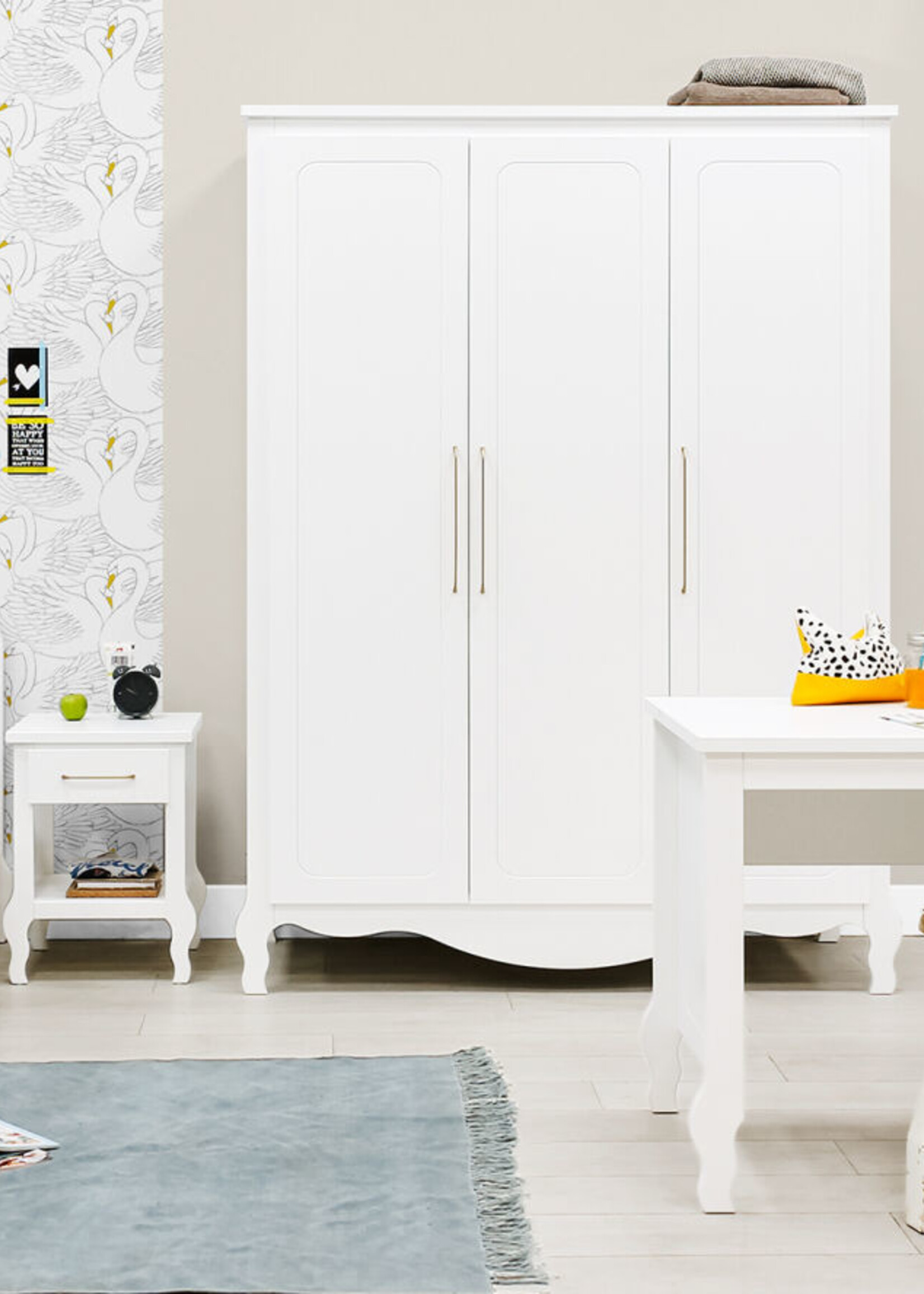 BOPITA Lit 90x200cm Elena blanc