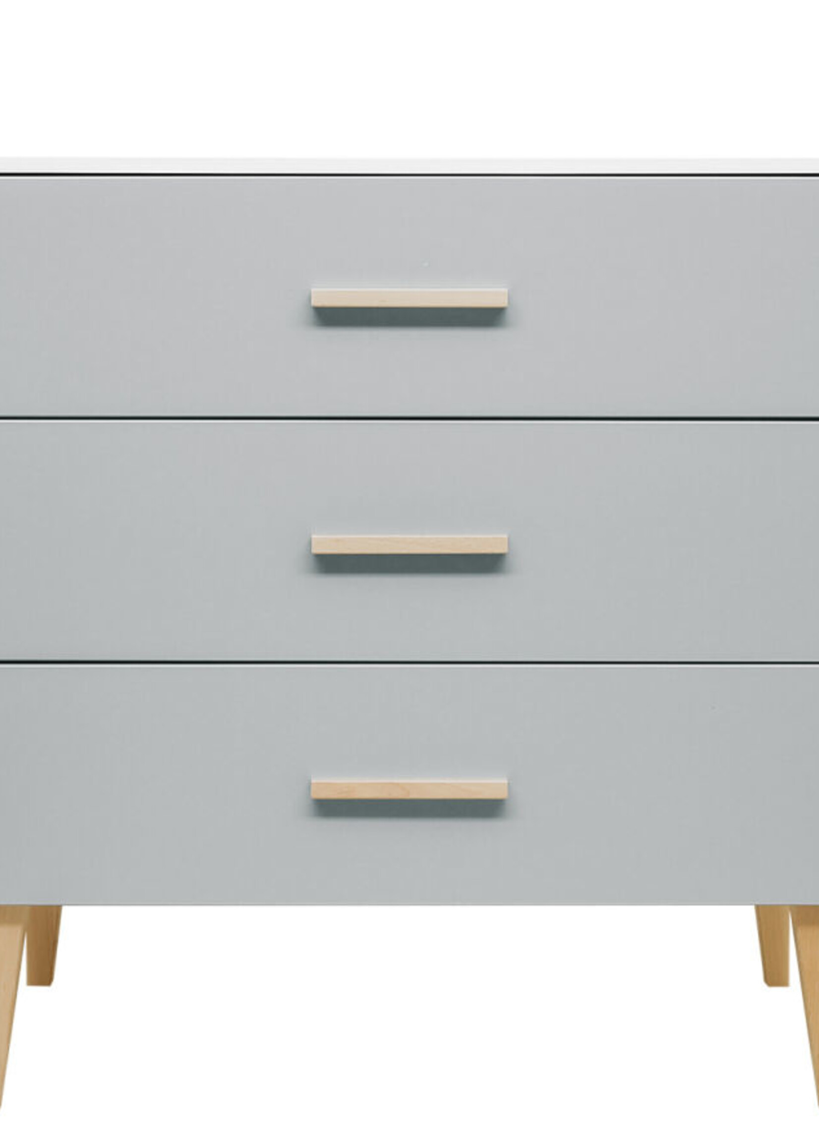 BOPITA Lit 70x140cm + Commode Emma blanc / gris