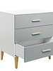 BOPITA Bed 70x140cm + Chest of drawers + Closet Emma white / grey