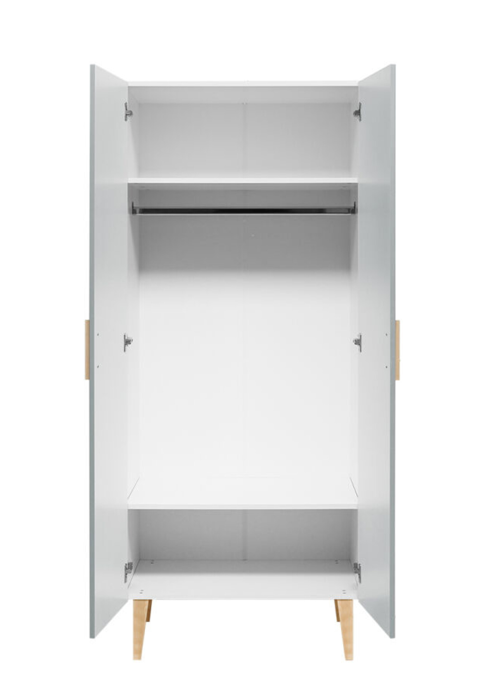 BOPITA Bed 70x140cm + Chest of drawers + Closet Emma white / grey