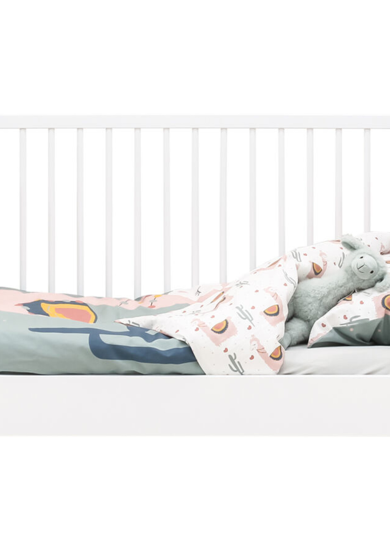 BOPITA Lit 70x140cm Emma blanc / gris