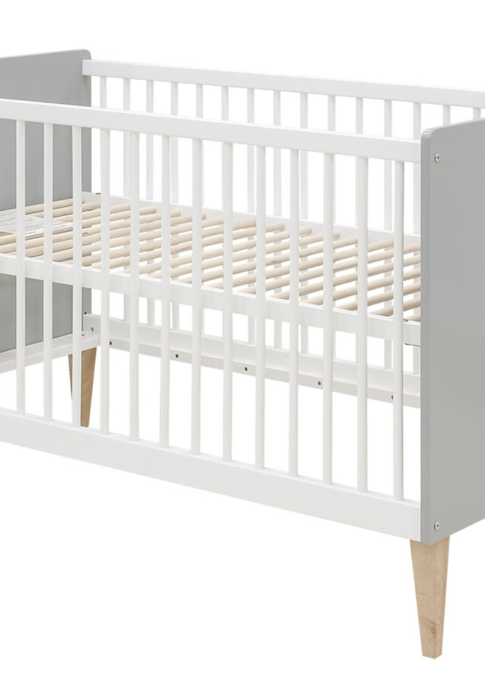 BOPITA Lit 70x140cm Emma blanc / gris