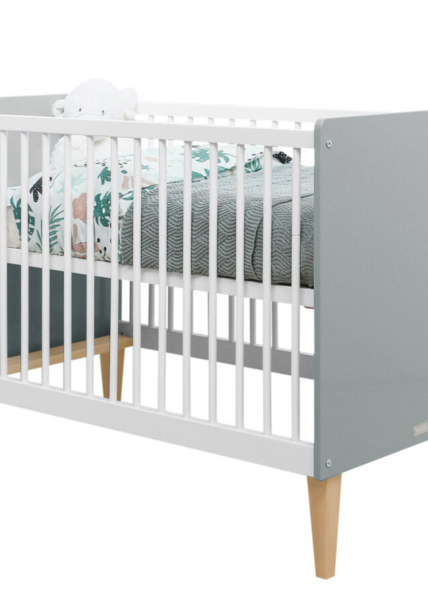 BOPITA Lit 60x120cm Emma blanc / gris