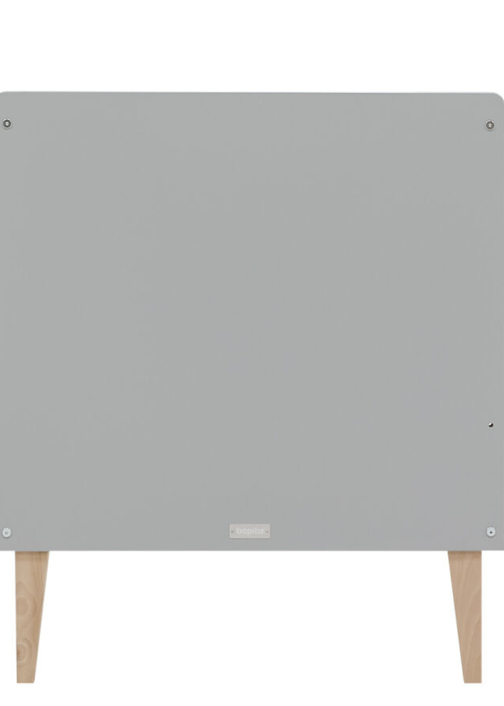 BOPITA Bed 60x120cm + Commode Emma wit / grijs
