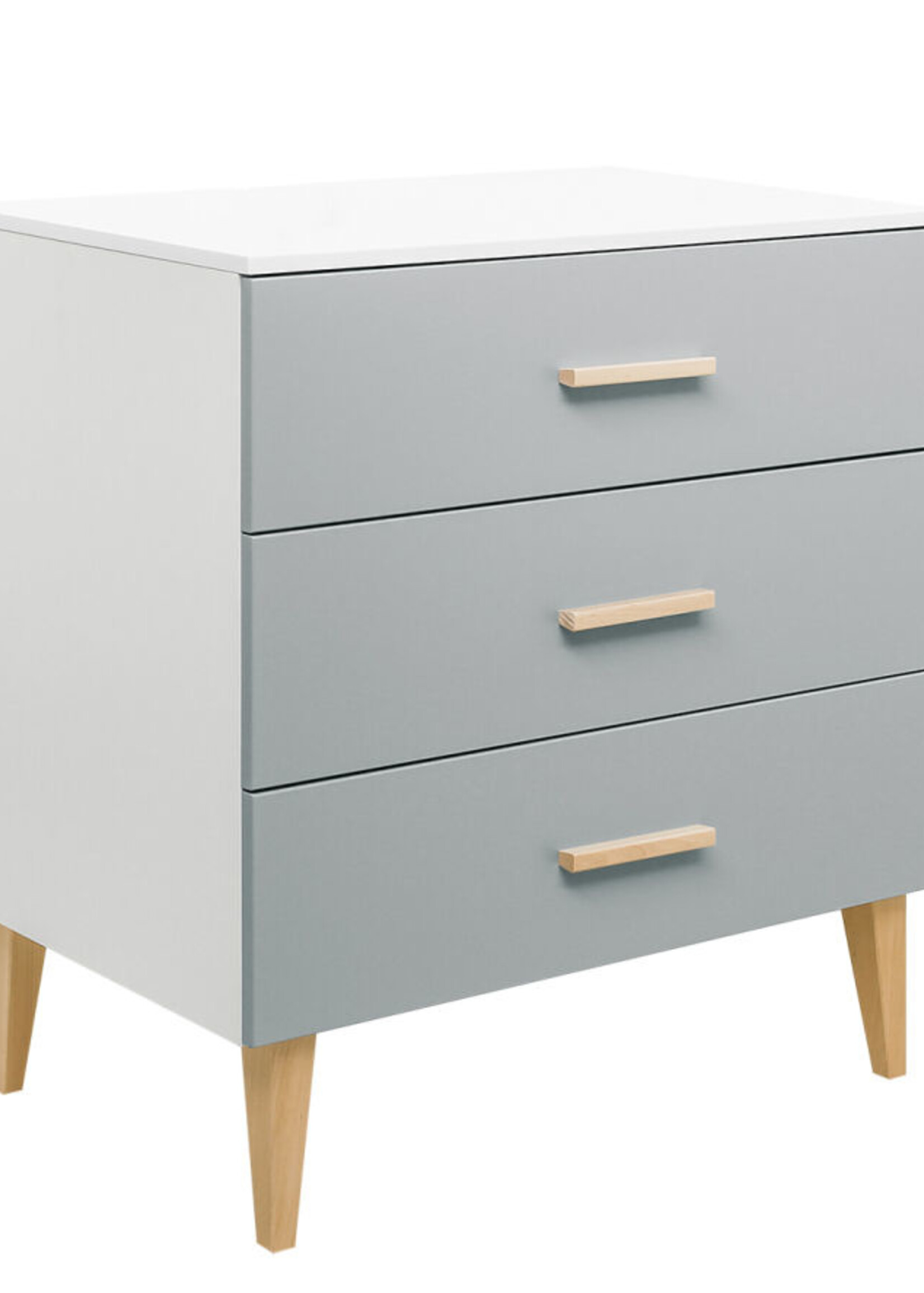 BOPITA Lit 60x120cm + Commode + Armoire Emma blanc / gris