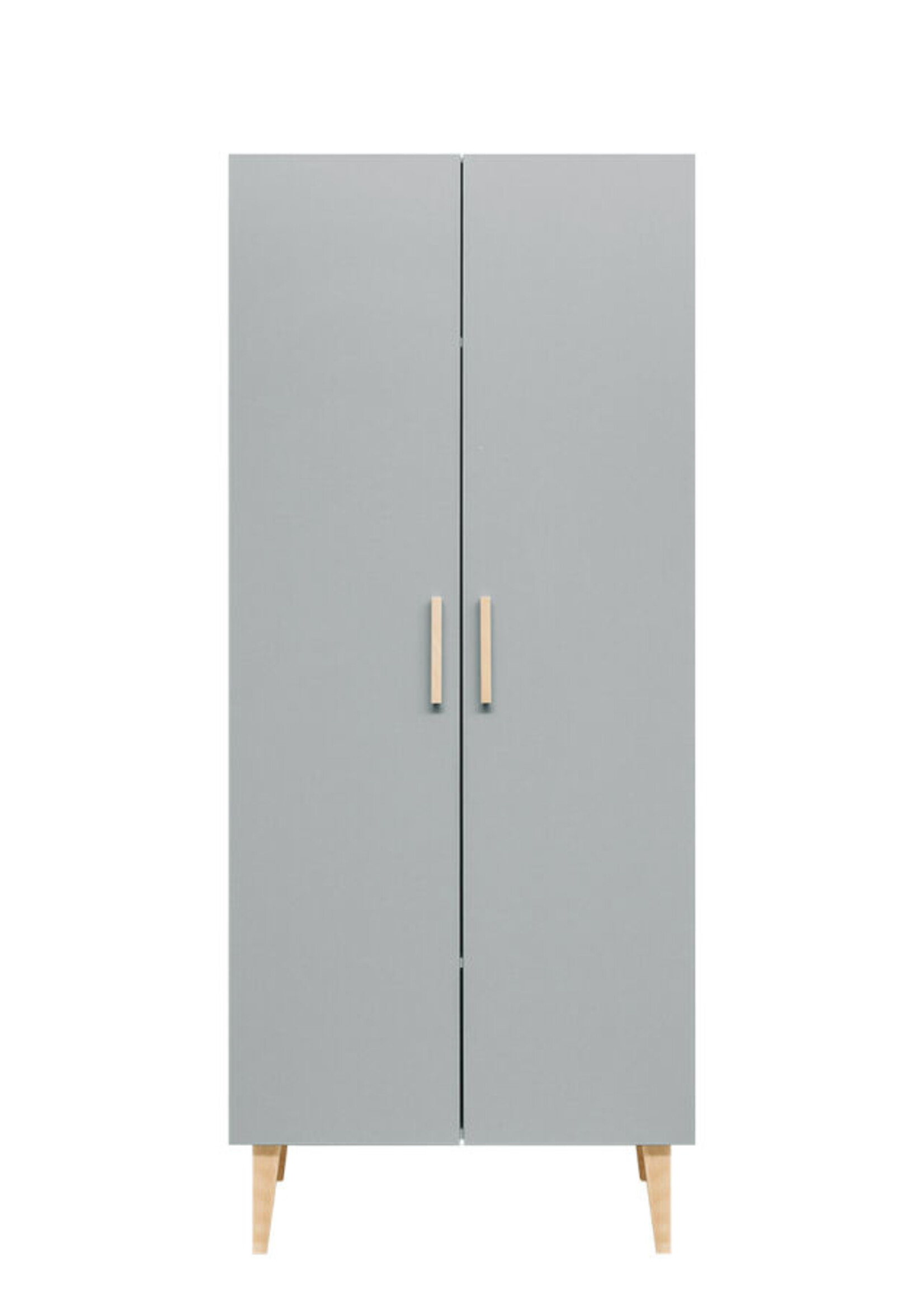 BOPITA Lit 60x120cm + Commode + Armoire Emma blanc / gris