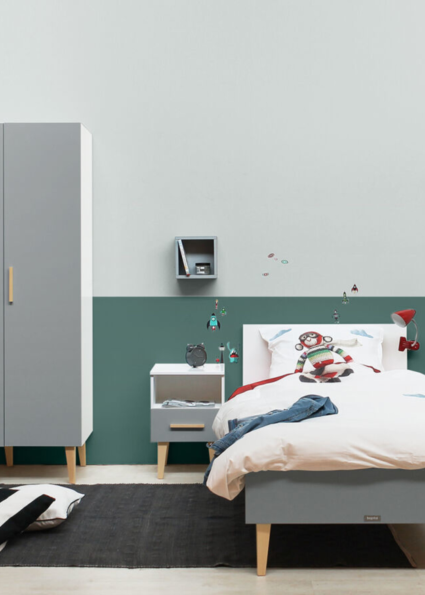 BOPITA 3 deurskast Emma wit / grijs