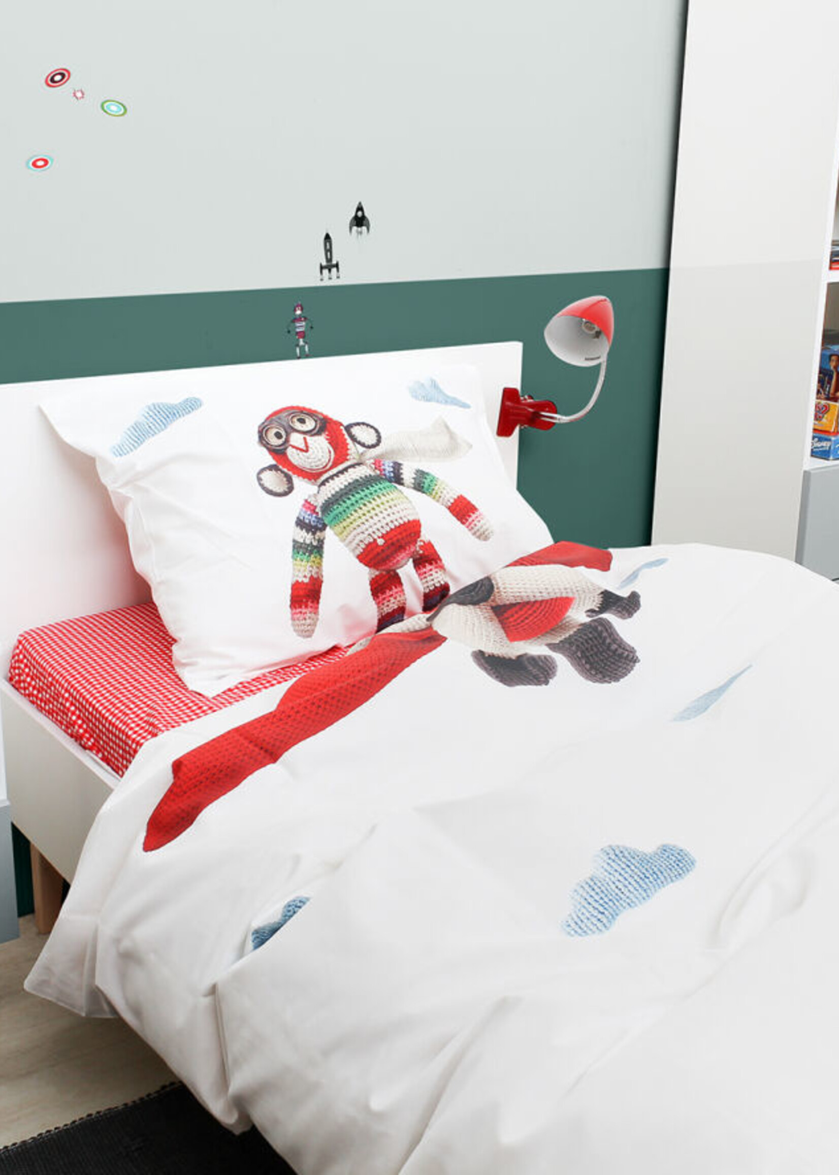 BOPITA Nachttafel Emma wit / grijs