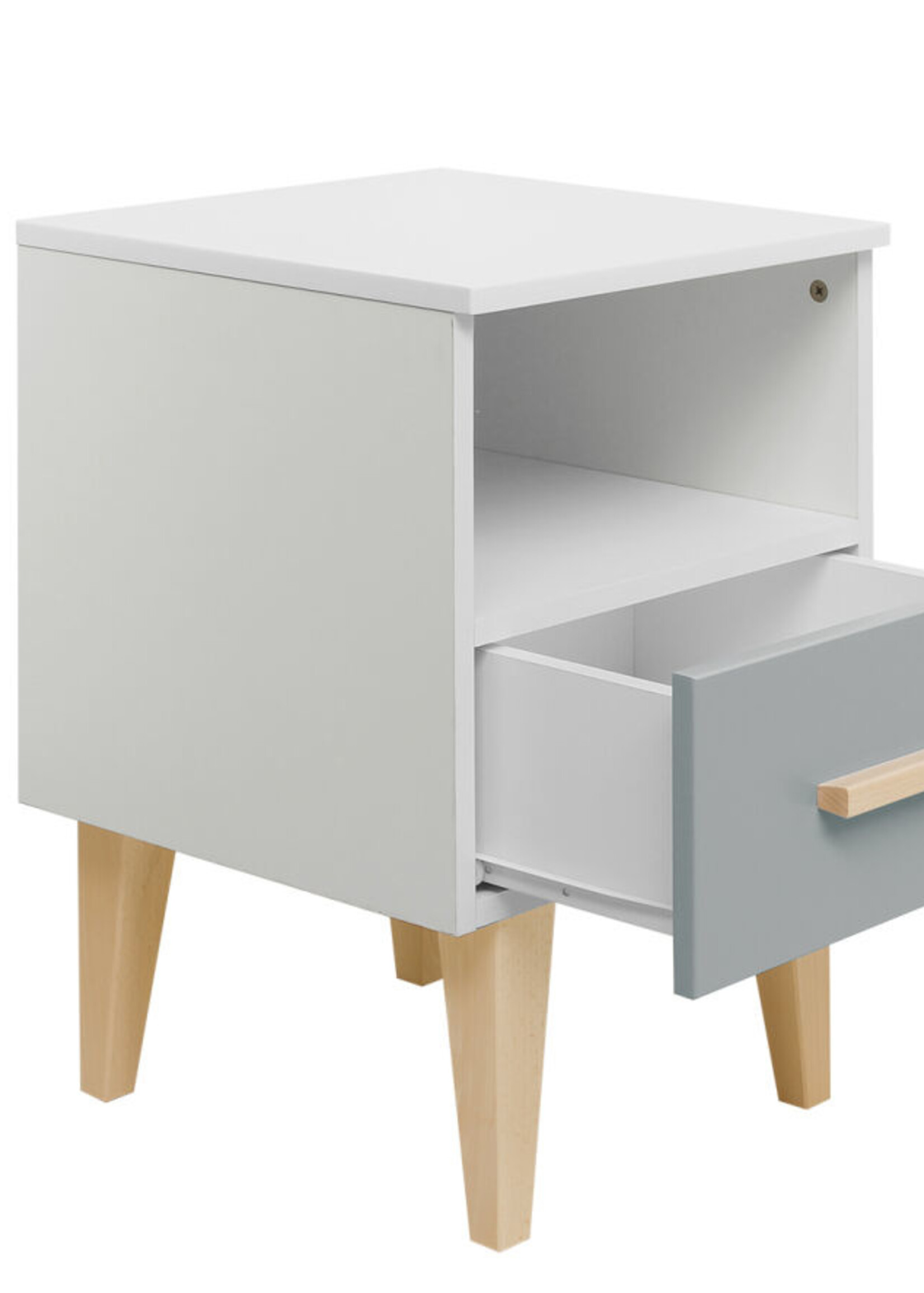 BOPITA Nachttafel Emma wit / grijs
