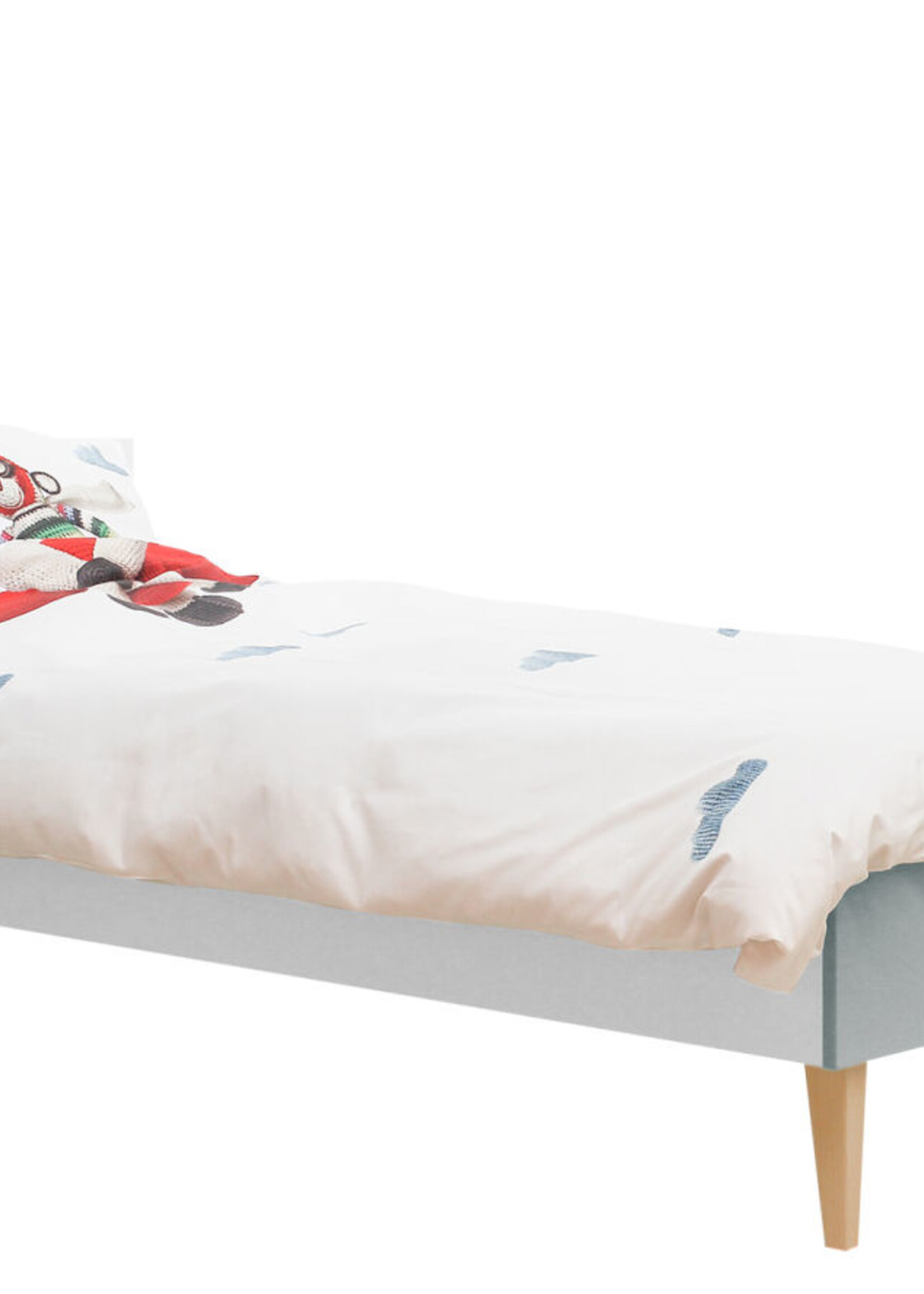 BOPITA Bed 90x200cm Emma wit / grijs