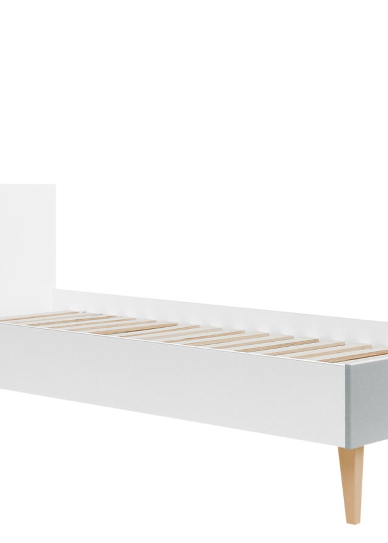 BOPITA Lit 90x200cm Emma blanc / gris