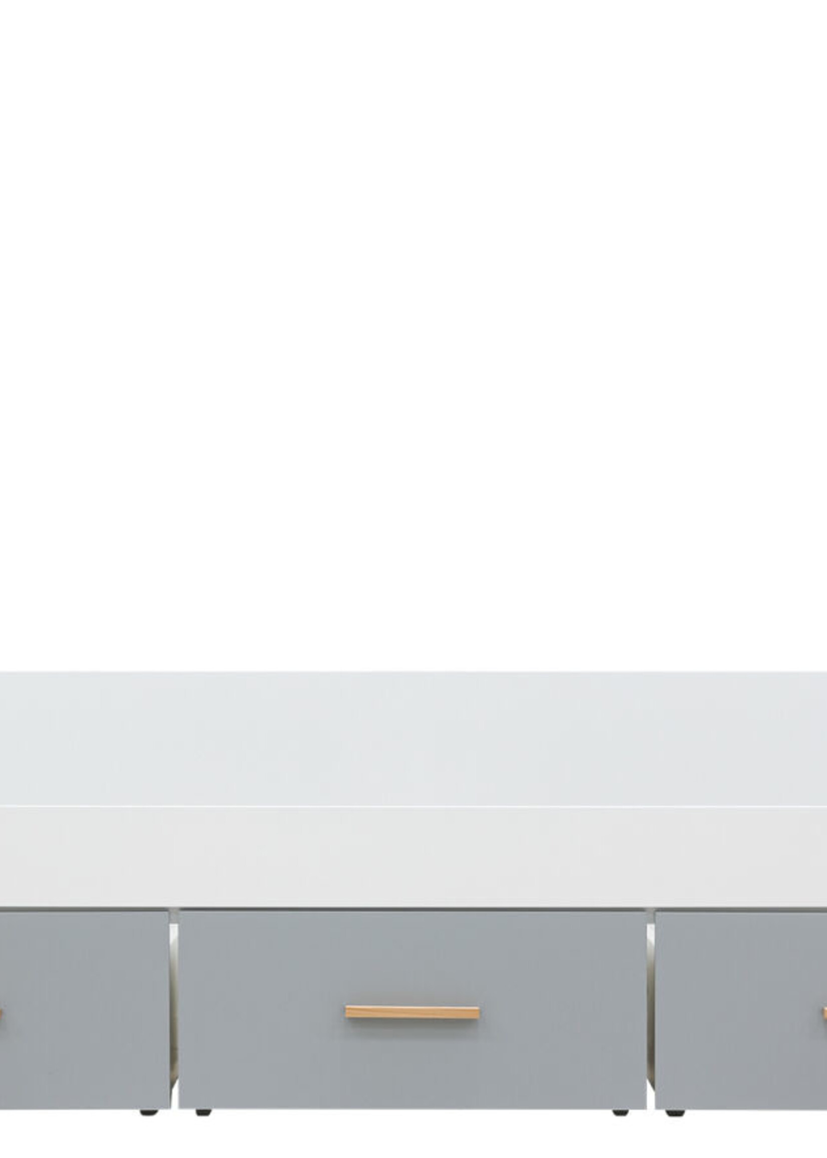 BOPITA Canapé-lit 90x200cm Emma blanc / gris