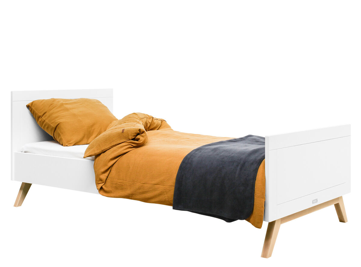 BOPITA Bed 90x200cm Fenna white / natural