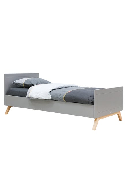 BOPITA Bed 90x200cm Fenna gray / natural