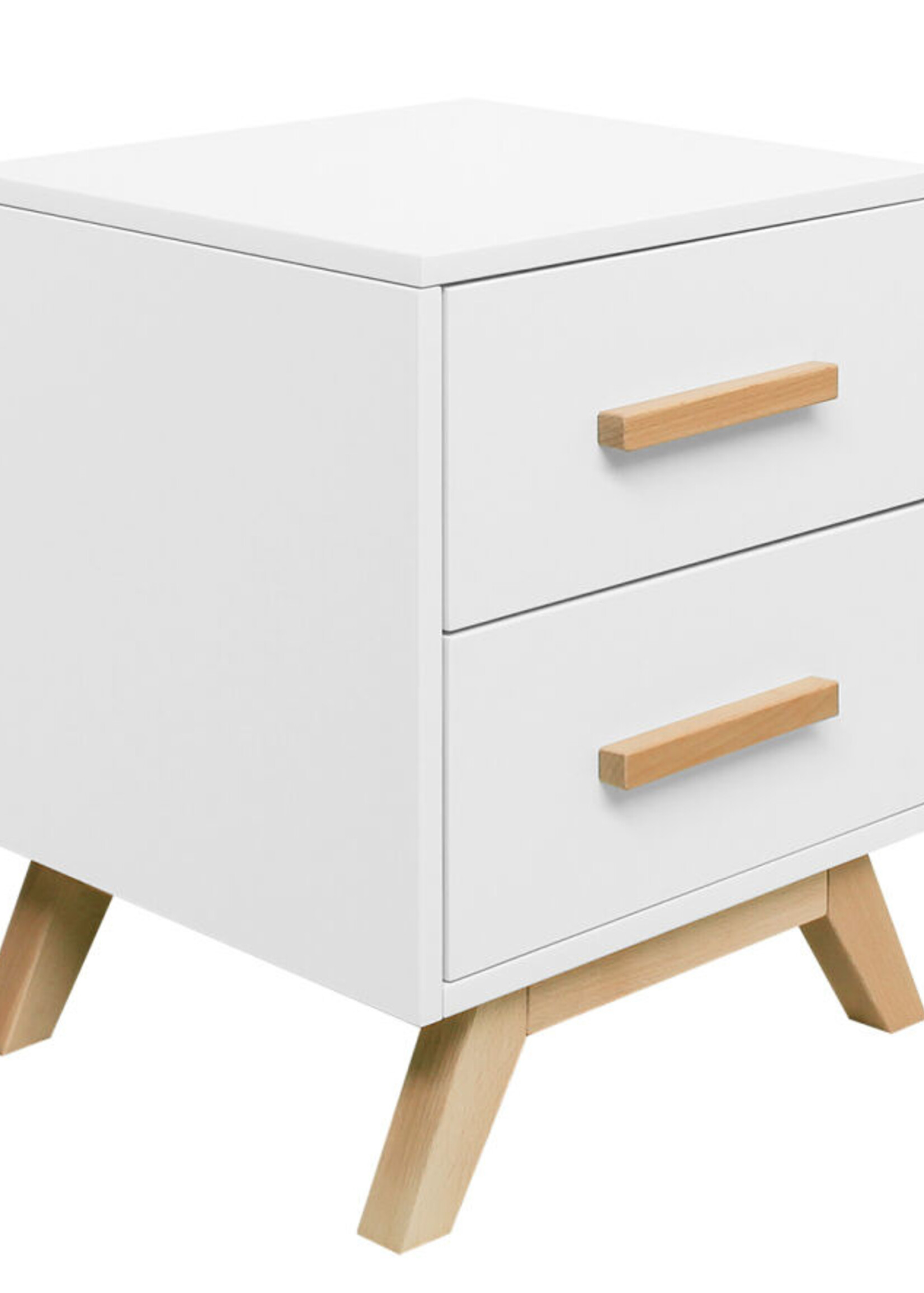 BOPITA Table de chevet Fenna blanc / naturel