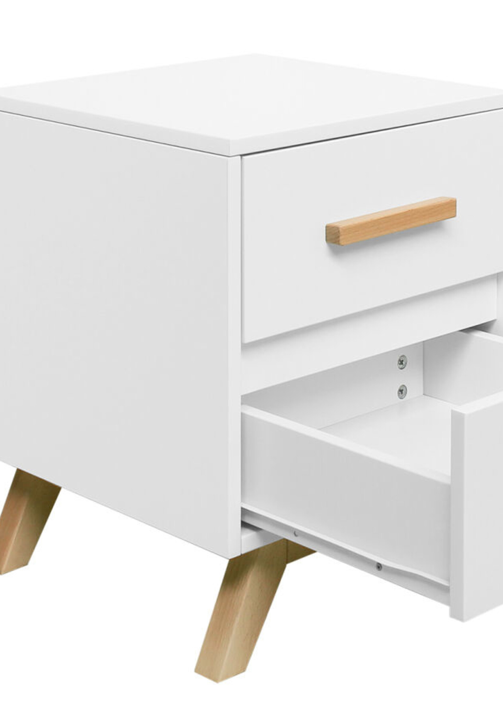 BOPITA Table de chevet Fenna blanc / naturel