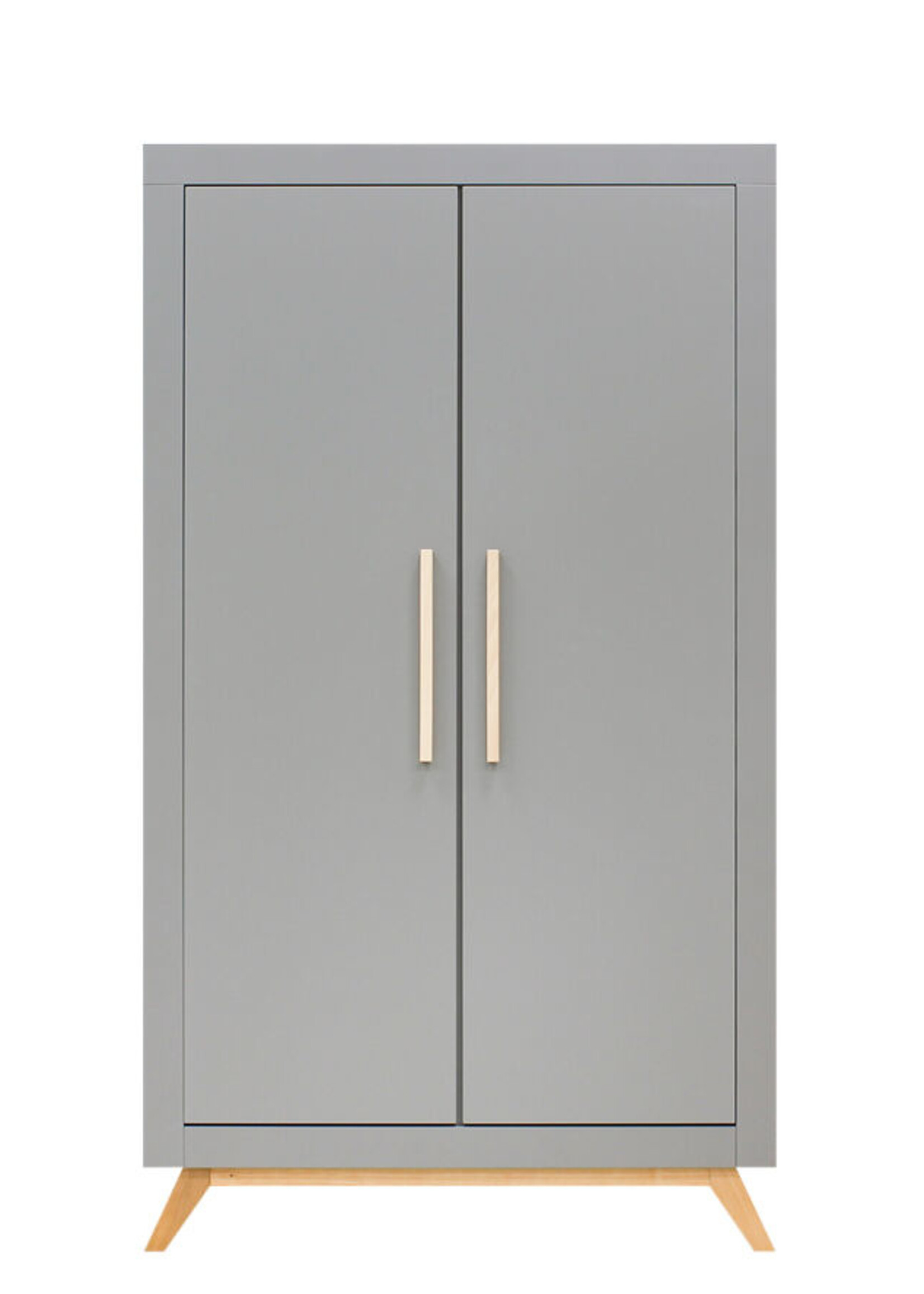BOPITA Armoire 2 portes Fenna gris / naturel
