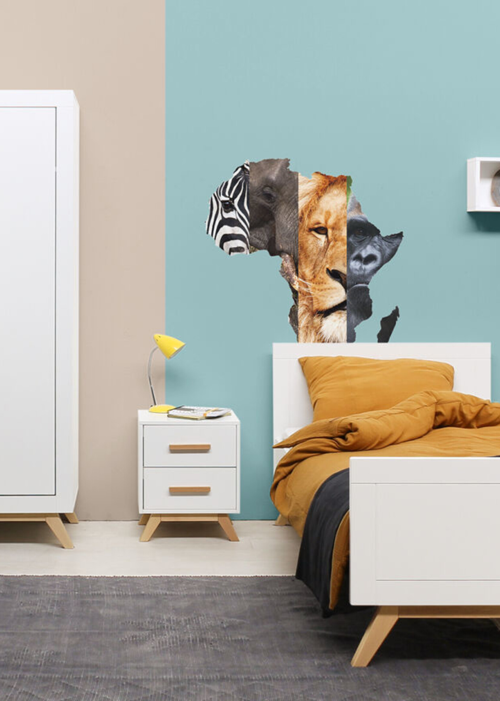 BOPITA Armoire 2 portes Fenna blanc / naturel