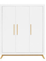 BOPITA Armoire 3 portes Fenna blanc / naturel