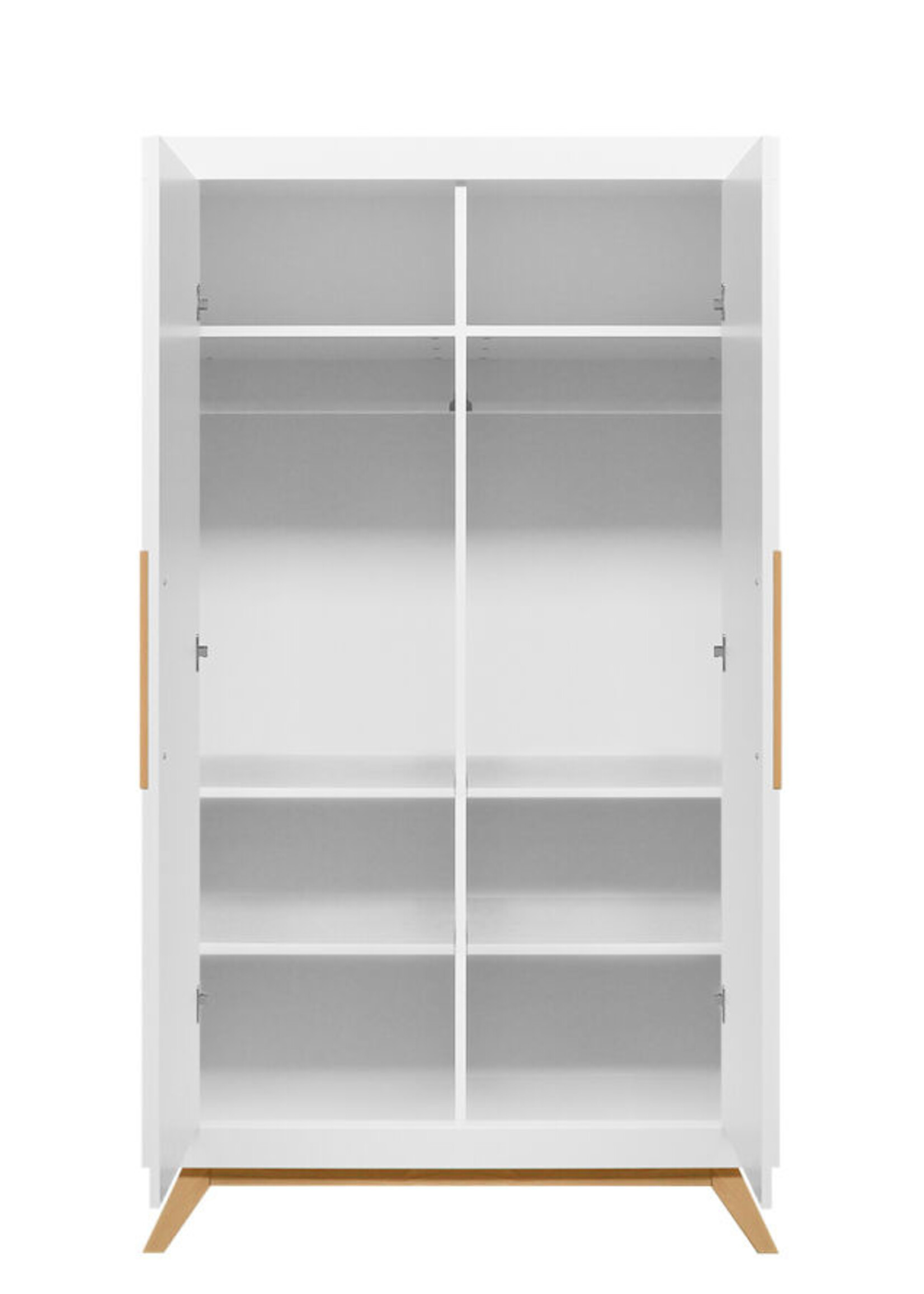 BOPITA Bed 70x140cm + Chest of drawers + Closet Fenna white / natural