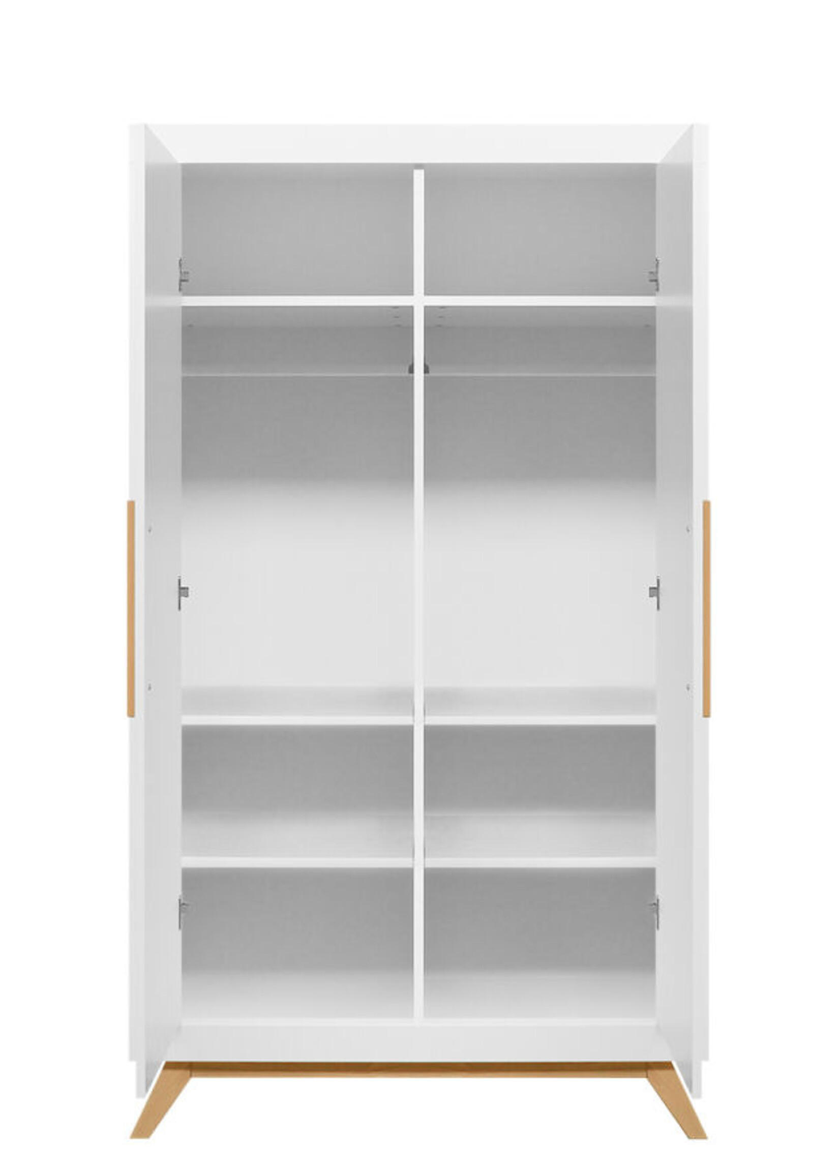 BOPITA Lit 70x140cm + Commode + Armoire Fenna blanc / naturel