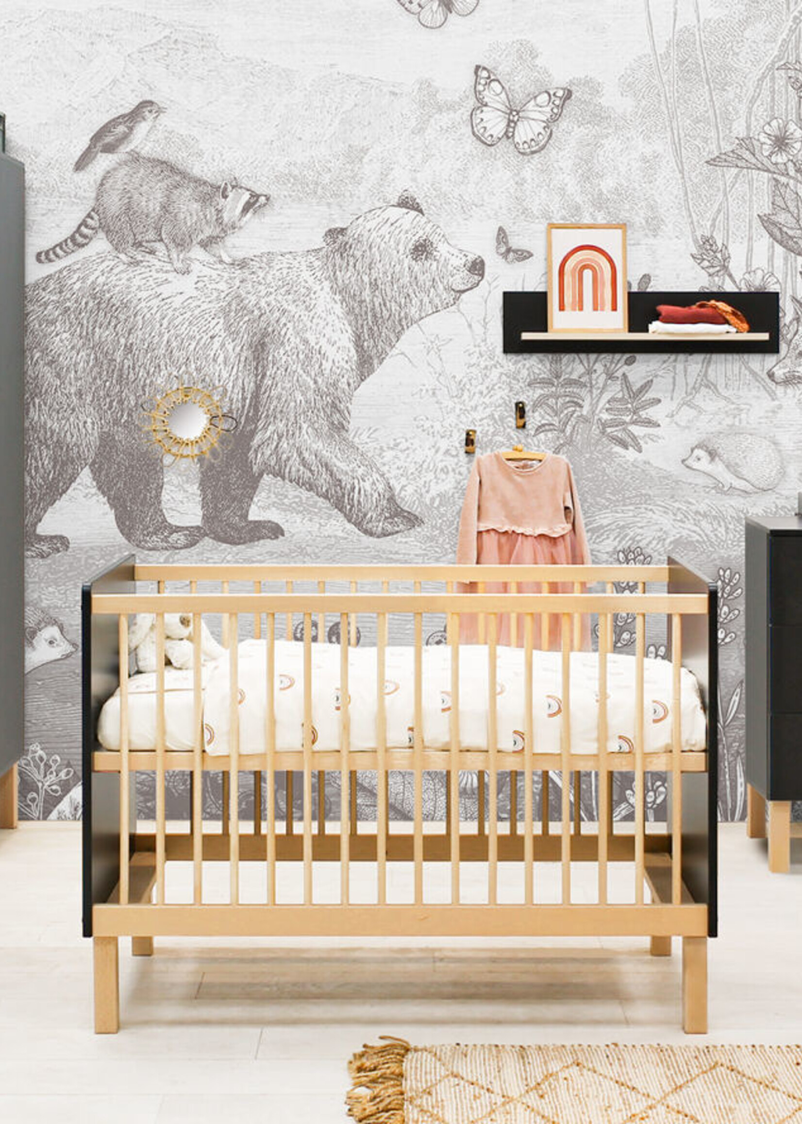 BOPITA Dresser Floris black / Natural