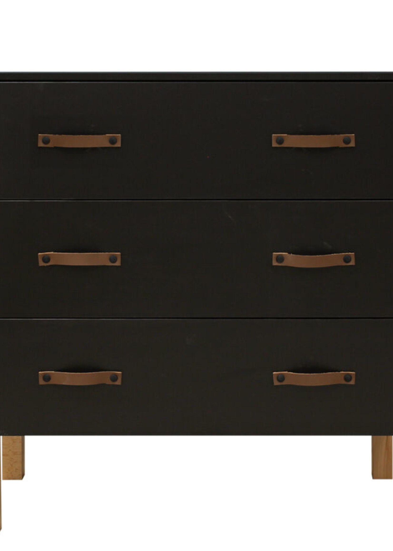 BOPITA Bed 60x120 + Chest of drawers + Closet Floris black / natural