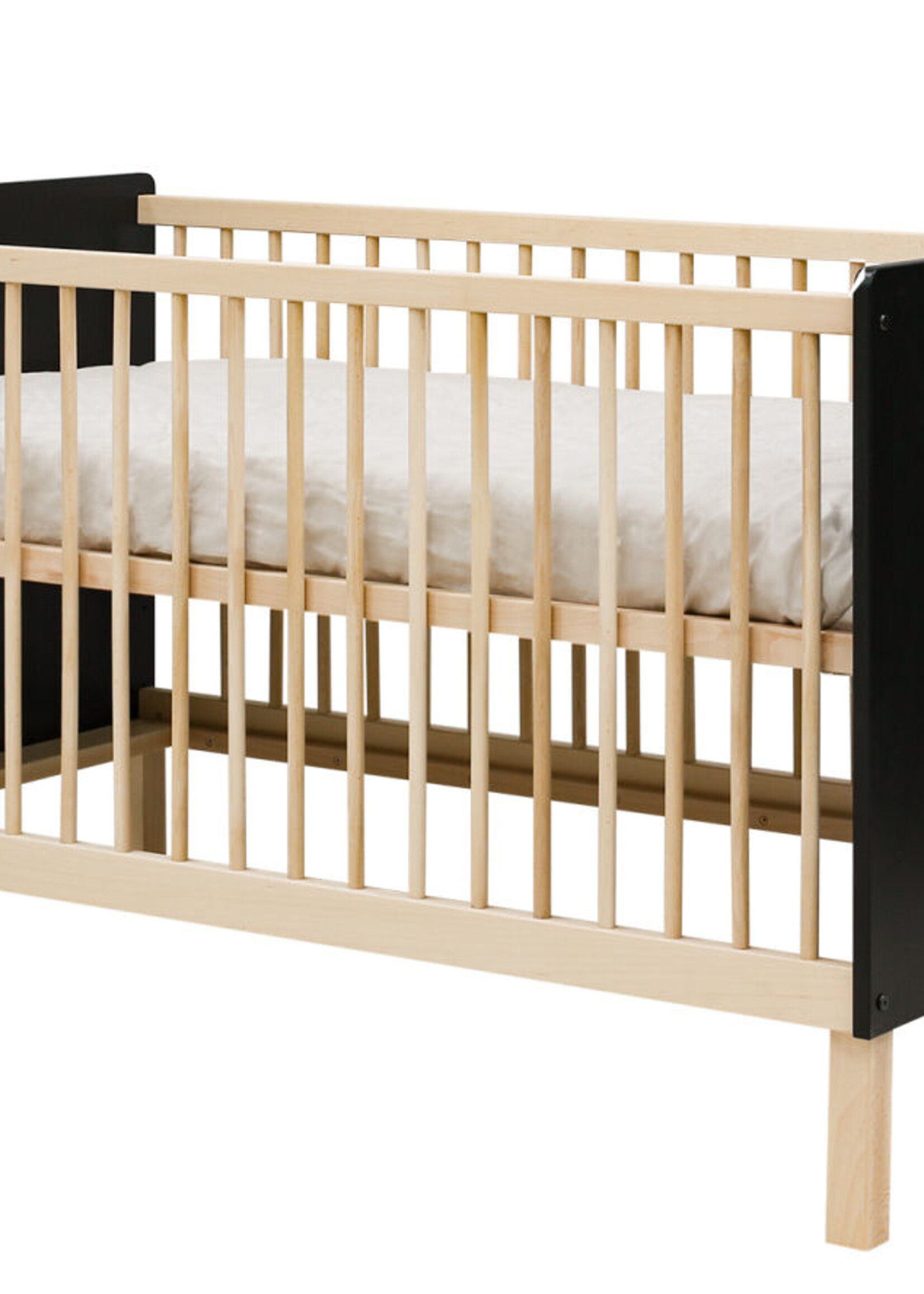 BOPITA Bed 70x140cm Floris zwart / naturel