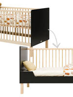 BOPITA Bed 70x140cm Floris black / natural