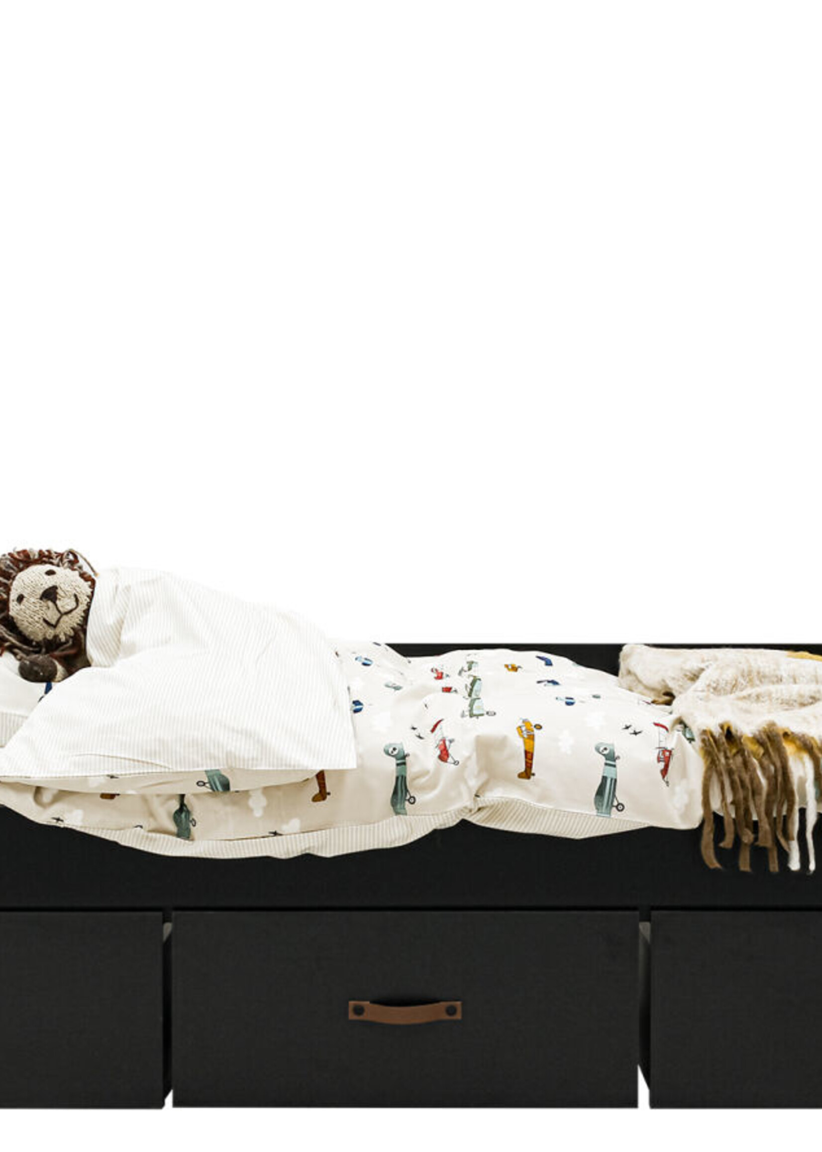 BOPITA Sofa bed 90x200cm Floris black / natural