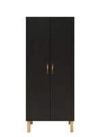 BOPITA 2 door cabinet Floris black / natural