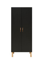 BOPITA Armoire 2 portes Floris noir / naturel