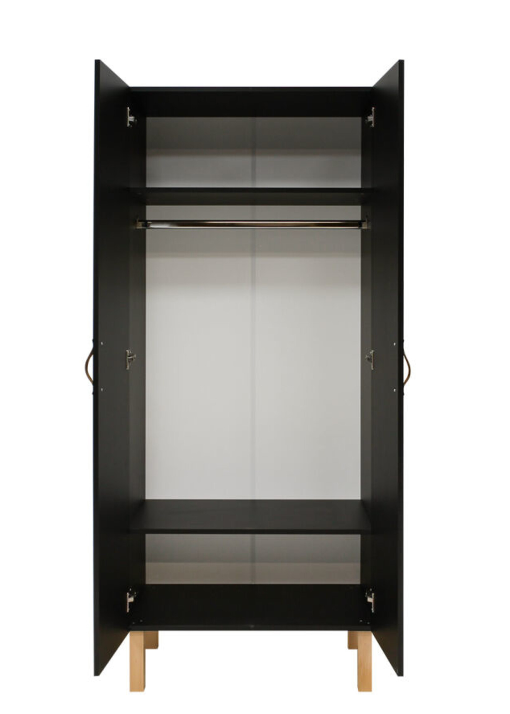 BOPITA 2 door cabinet Floris black / natural
