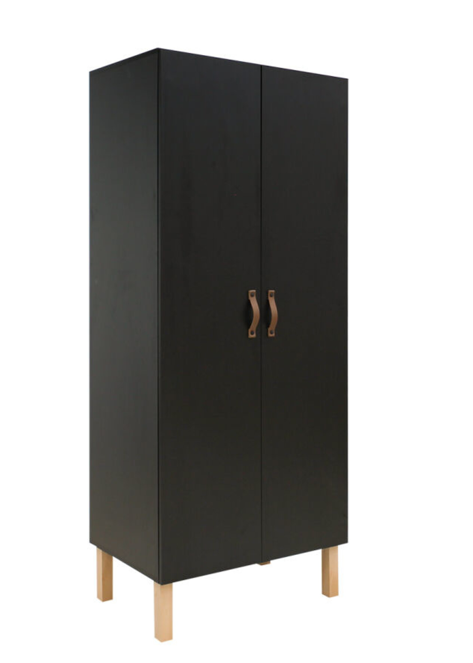 BOPITA 2 door cabinet Floris black / natural