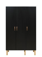 BOPITA 3 door cabinet Floris black / natural