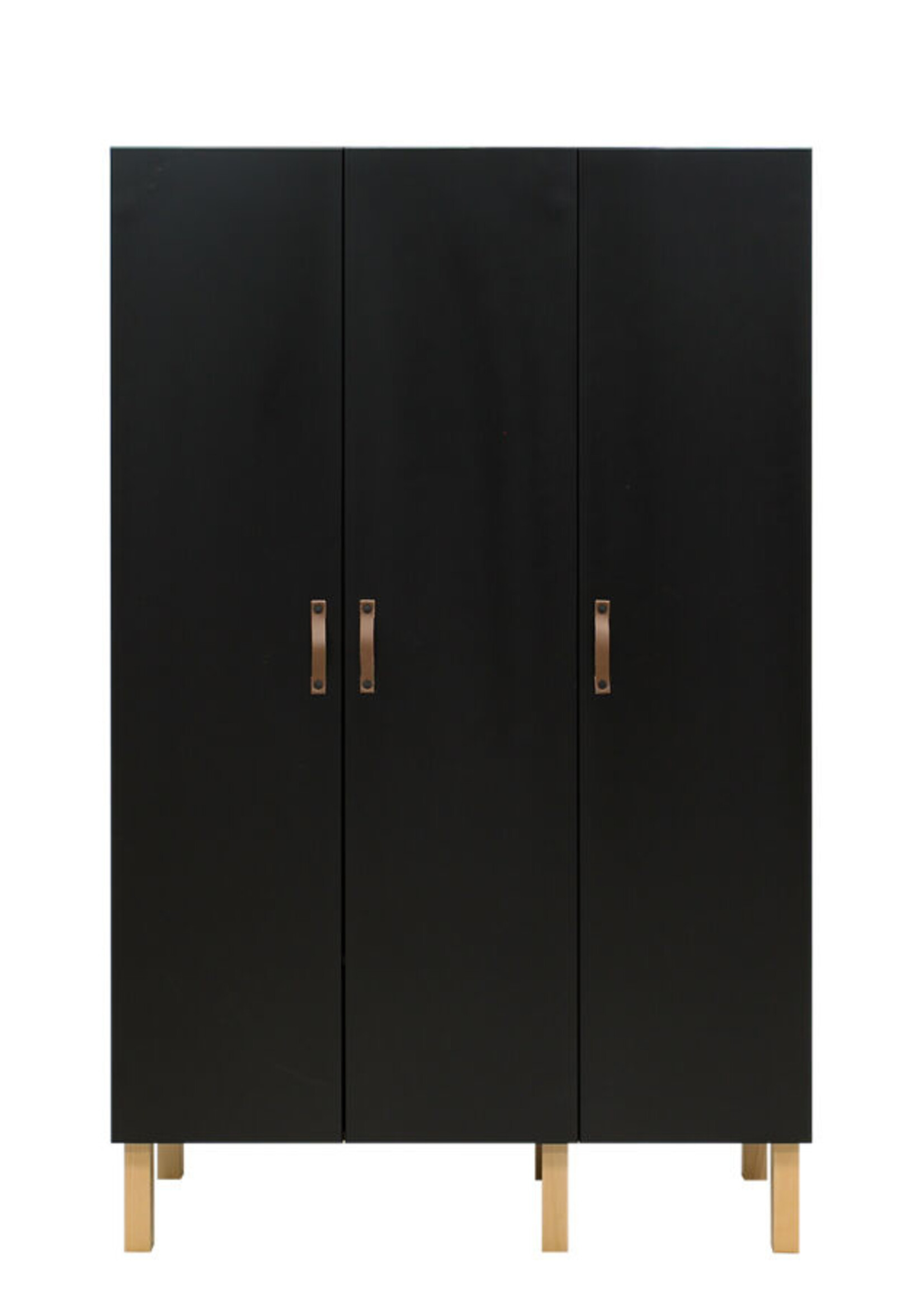 BOPITA 3 door cabinet Floris black / natural