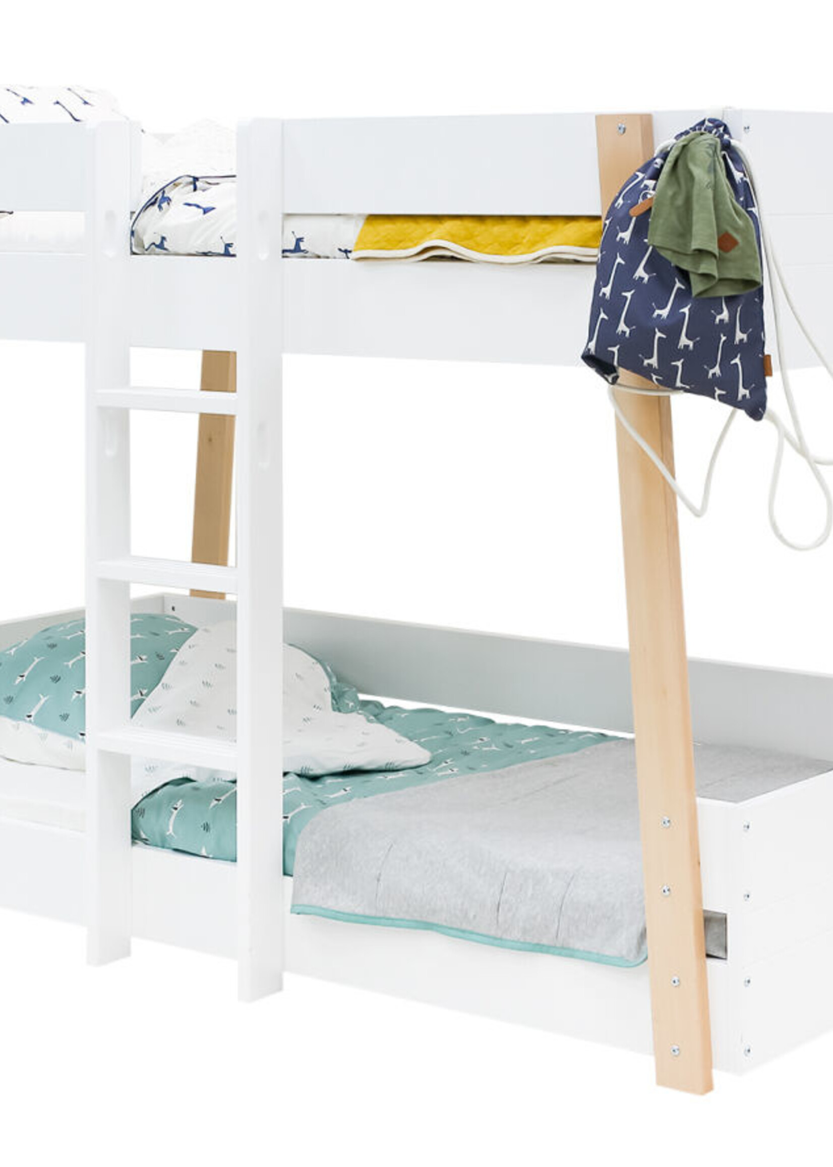 BOPITA Bunk bed  90x200cm Lisa white / natural