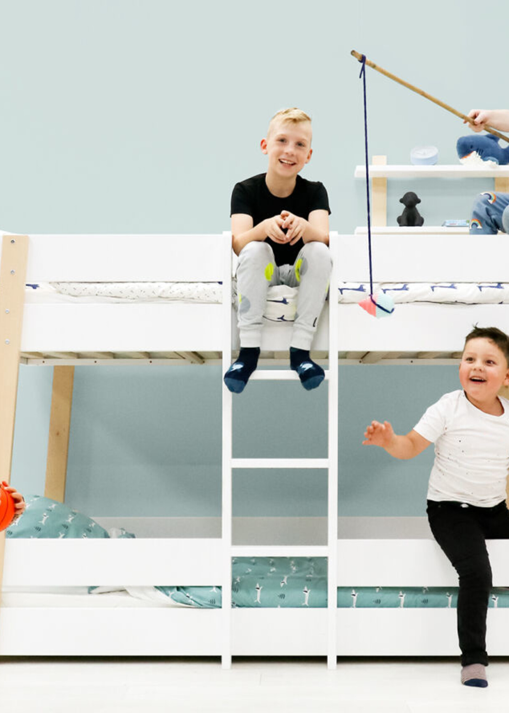 BOPITA Lit superposé 90x200cm Lisa blanc / naturel